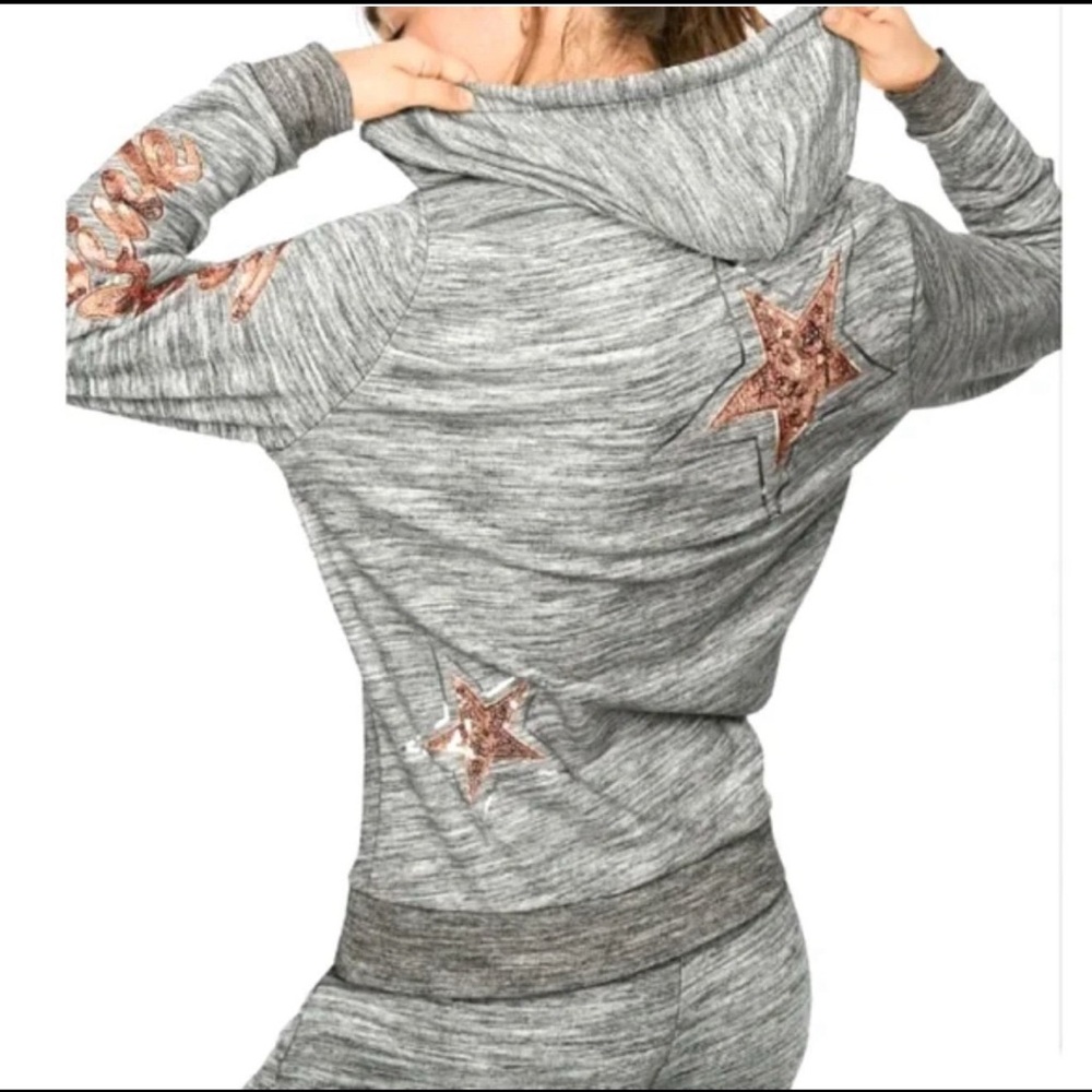 PINK Victoria's Secret Gray Zip-Up Hoodie